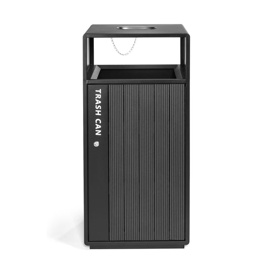 30 Gallon Heavy-Duty Outdoor Commercial Trash Can with Lockable Side Door