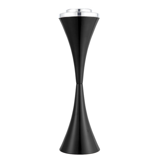 Black Stainless Steel Floor Standing Ashtray Receptacle with Lid
