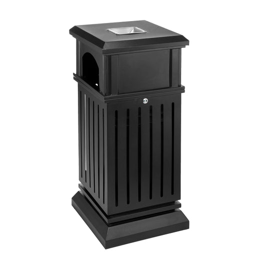 Beamnova 38 Gallon Heavy Duty Outdoor Trash Can with Locking Lid and Ashtray for Corridor Courtyard - Beamnovaus.com