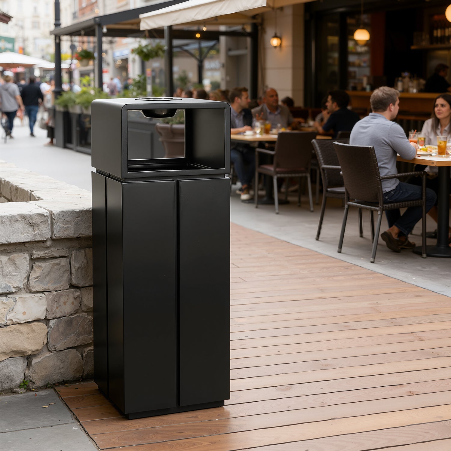 BEAMNOVA US 10 Gallon Outdoor Garbage Bin for High Traffic Areas - Beamnovaus.com