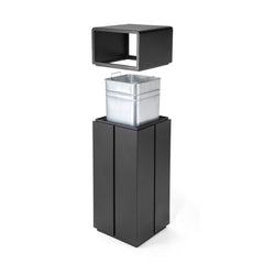 10 Gallon Black Modern Minimalist Style Commercial Trash Can
