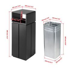 10 Gallon Black Modern Minimalist Style Commercial Trash Can