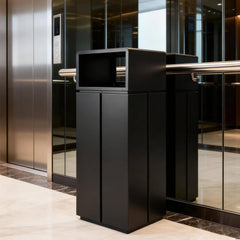 10 Gallon Black Modern Minimalist Style Commercial Trash Can