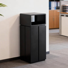 10 Gallon Black Modern Minimalist Style Commercial Trash Can