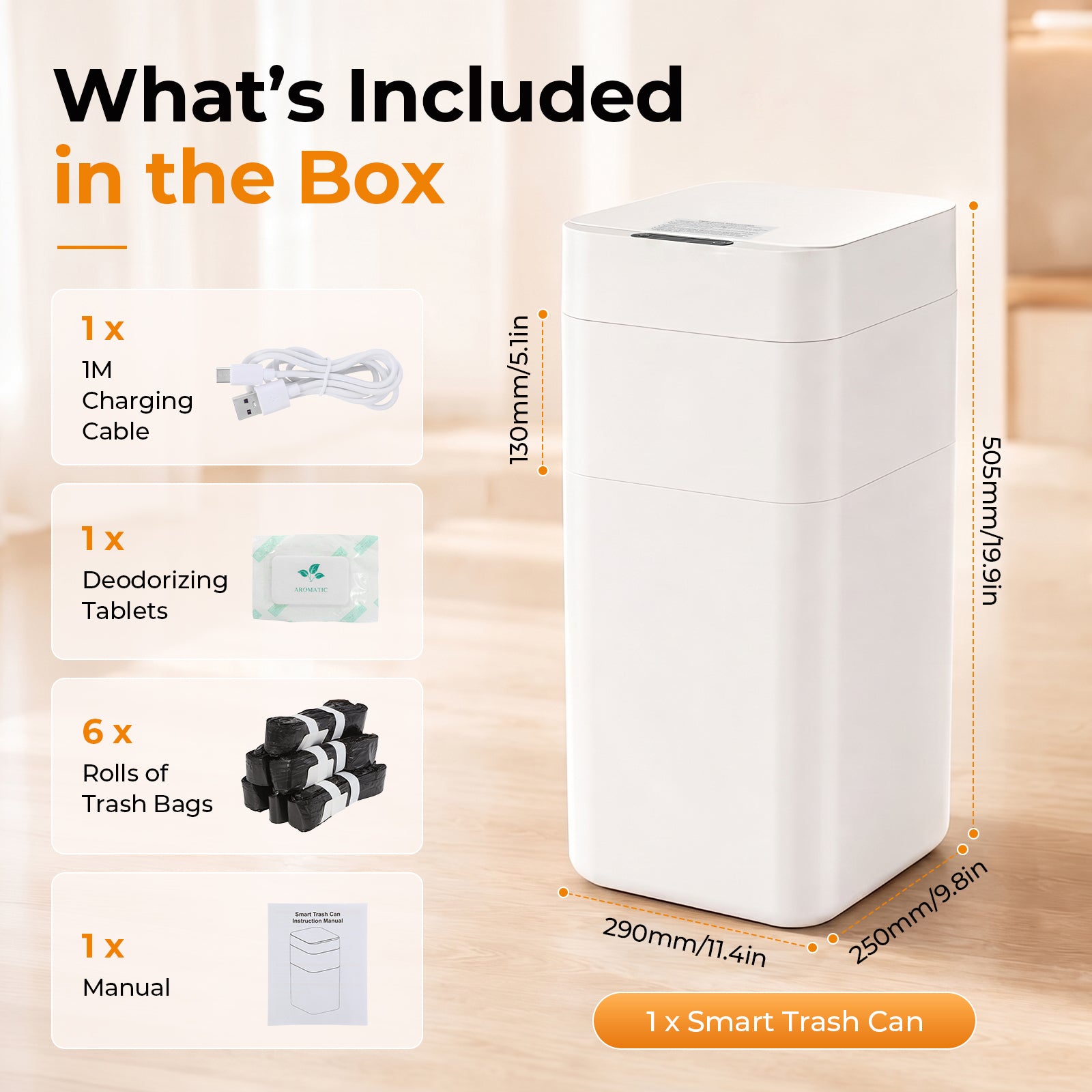 BEAMNOVA US 8 Gallon kitchen trash can with automatic bag replacement Best Smart Trash Can Alternatives to Townew - Beamnovaus.com