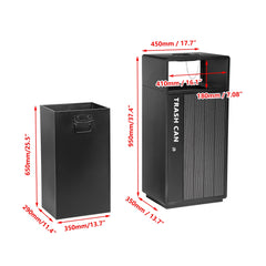 BEAMNOVA US 17 Gallon Metal Commercial Trash Can -Beamnovaus.com