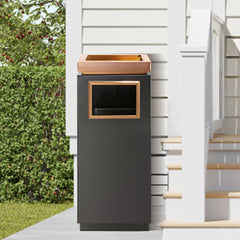Beamnova 15 Gallon Black with Gold Frame Stainless Steel Trash Can for Couryard Corridor - Beamnovaus.com