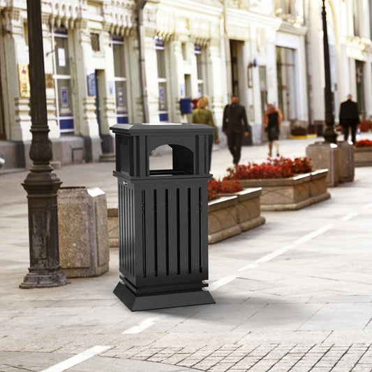 Beamnova 38 Gallon Heavy Duty Outdoor Trash Can with Locking Lid and Ashtray for Street Sidewalk - Beamnovaus.com