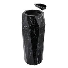 Beamnova 13 Gallon Black Marbling Diamond Style Stainless Steel Trash Can for Restaurant Bar Counter - Beamnovaus.com