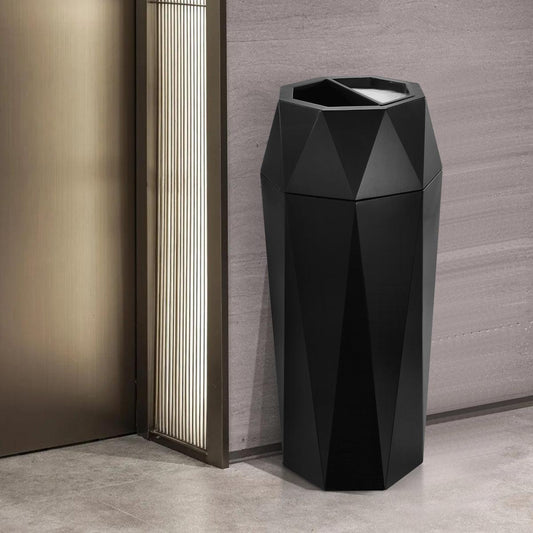 Beamnova 13 Gallon Black Diamond Style Stainless Steel Trash Can with Ashtray for Elevator Escalator Entrance - Beamnovaus.com
