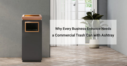 Why Every Business Entrance Needs a Commercial Trash Can with Ashtray