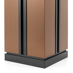 15 Gallon Stainless Steel Trash Can with Ashtray for Office Bronze Gold with Black Accents