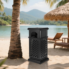Heavy Duty Outdoor Trash Can with Locking Lid for Courtyard Corridor