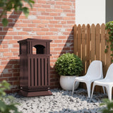 Load image into Gallery viewer, Beamnova 38 Gallon Brown Heavy Duty Outdoor Trash Can with Locking Lid and Ashtray for Corridor Courtyard
