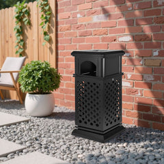 Heavy Duty Outdoor Trash Can with Locking Lid for Courtyard Corridor