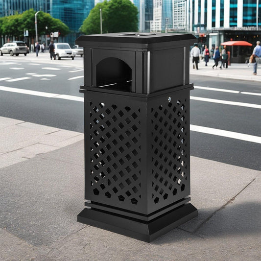 Beamnova 38 Gallon Heavy Duty Outdoor Trash Can with Locking Lid for Street Sidewalk - Beamnovaus.com