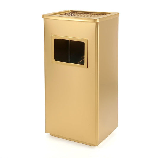 Beamnova Gold Trash Can Rectangular Stainless Steel Commercial Waste Container with Lid and Removable Inner Bucket - Beamnovaus.com