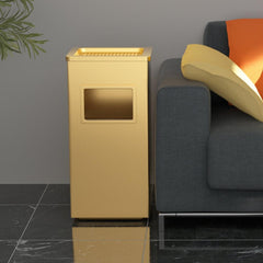 Beamnova Gold Trash Can Rectangular Stainless Steel Commercial Waste Container with Lid and Removable Inner Bucket - Beamnovaus.com