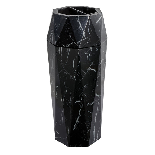 7 Gllon Black Marbling Diamond Style Stainless Steel Trash Can