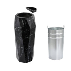7 Gllon Black Marbling Diamond Style Stainless Steel Trash Can