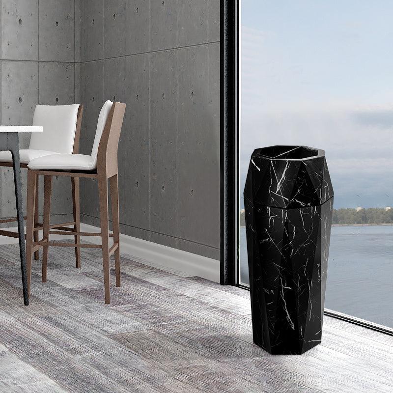 Beamnova 13 Gallon Black Marbling Diamond Style Stainless Steel Trash Can for Restaurant Bar Counter - Beamnovaus.com