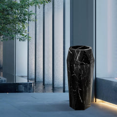 Beamnova 13 Gallon Black Marbling Diamond Style Stainless Steel Trash Can with Ashtray for Hotel Lobby - Beamnovaus.com