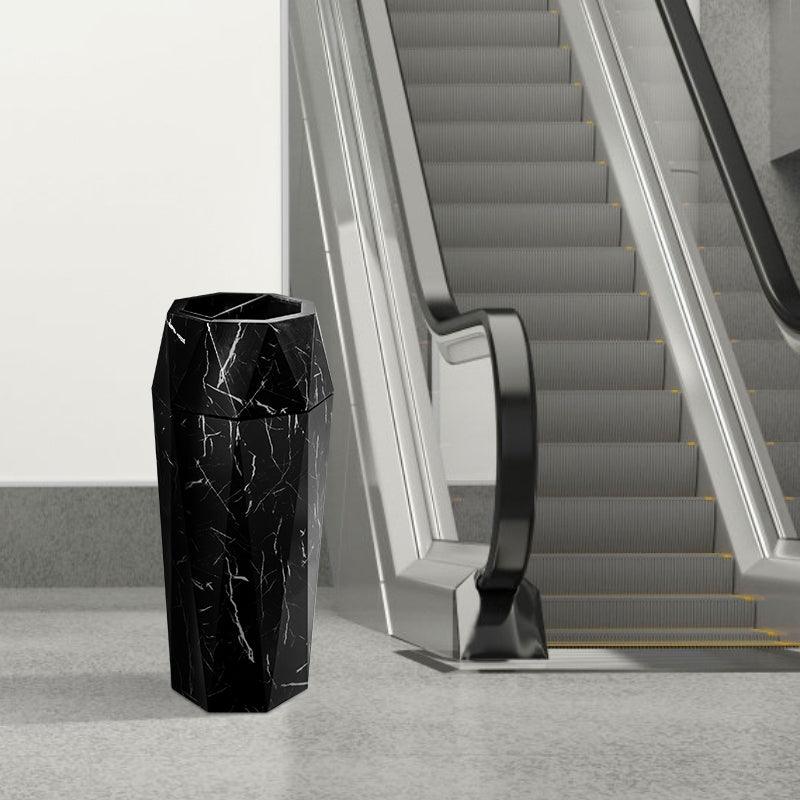 Beamnova 13 Gallon Black Marbling Diamond Style Stainless Steel Trash Can with Ashtray for Elevator Escalator Entrance - Beamnovaus.com