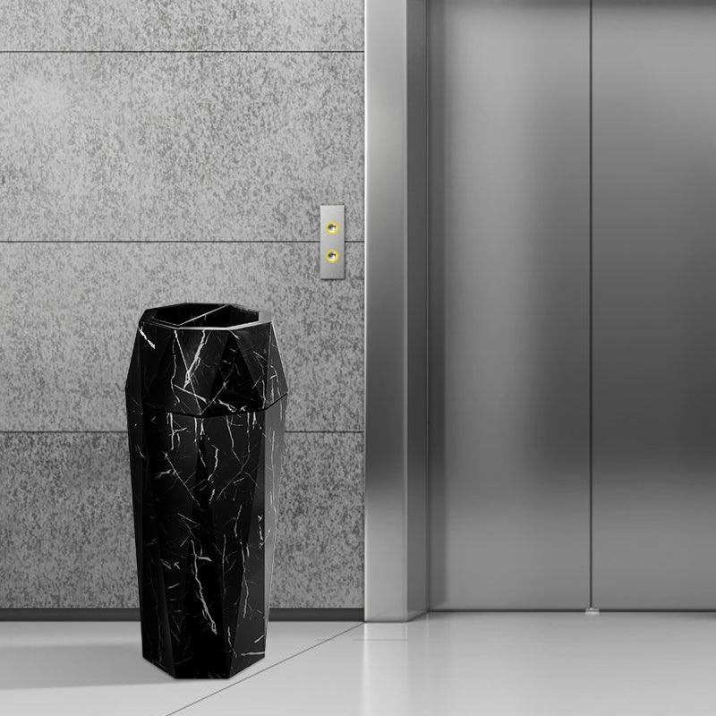 Beamnova 13 Gallon Black Marbling Diamond Style Stainless Steel Trash Can with Ashtray for Elevator Escalator Entrance - Beamnovaus.com