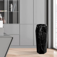 13 Gallon Black Marbling Diamond Style Office Trash Can with Ashtray - Beamnovaus.com