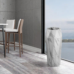 Beamnova 13 Gallon White Marbling Diamond Style Stainless Steel Trash Can with Ashtray for Restaurant Bar Counter - Beamnovaus.com