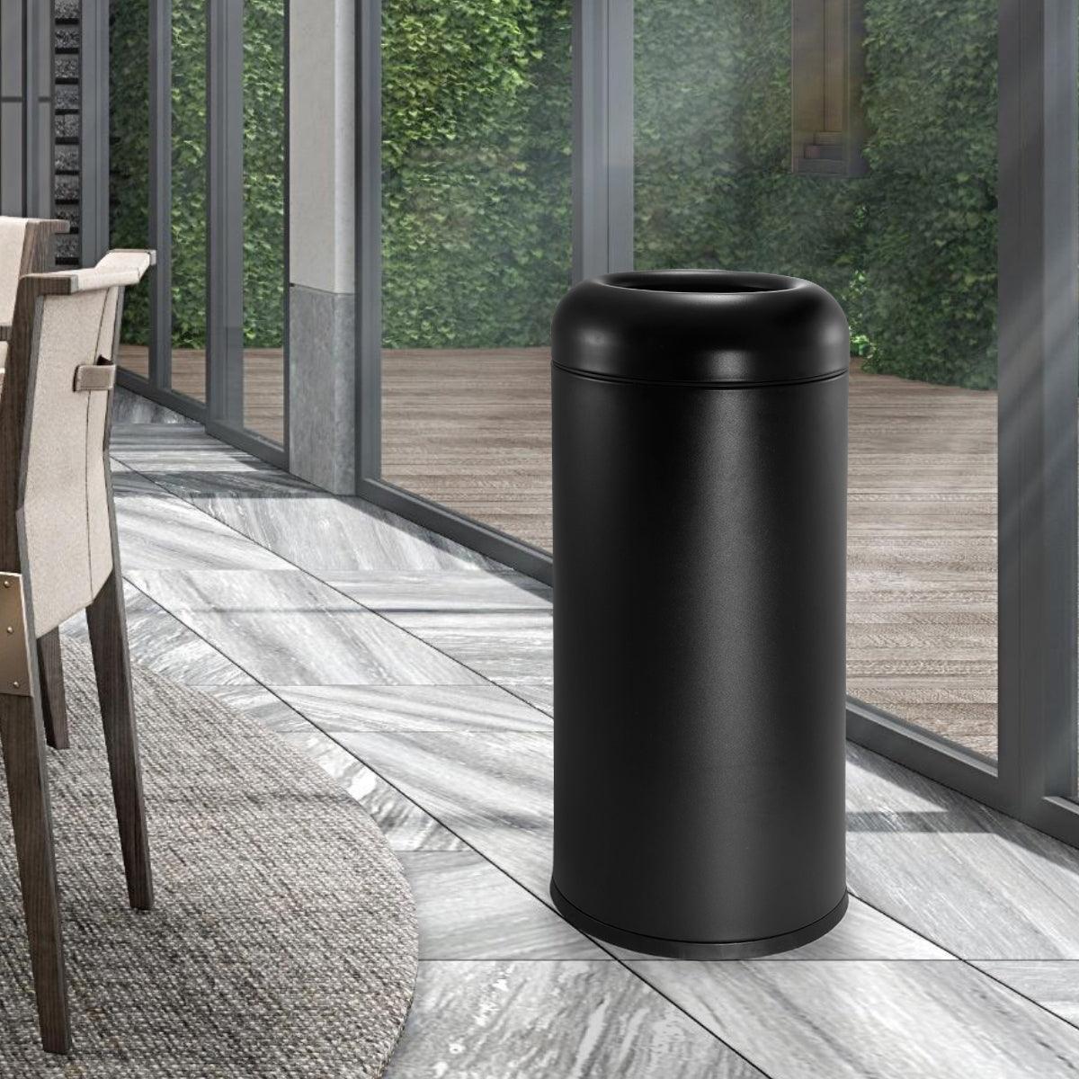 Beamnova 24 Gallon Frosted Black Stainless Steel Trash Can Open Top for Restaurant Bar Counter - Beamnovaus.com