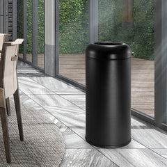 Beamnova 24 Gallon Frosted Black Stainless Steel Trash Can Open Top for Restaurant Bar Counter - Beamnovaus.com
