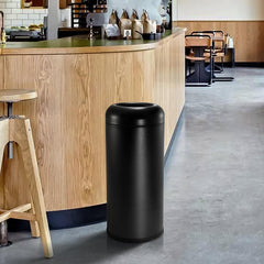 Beamnova 24 Gallon Frosted Black Stainless Steel Trash Can Open Top for Restaurant Bar Counter - Beamnovaus.com