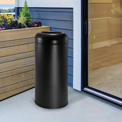 Beamnova 24 Gallon Frosted Black Stainless Steel Trash Can Open Top for Restaurant Bar Counter - Beamnovaus.com
