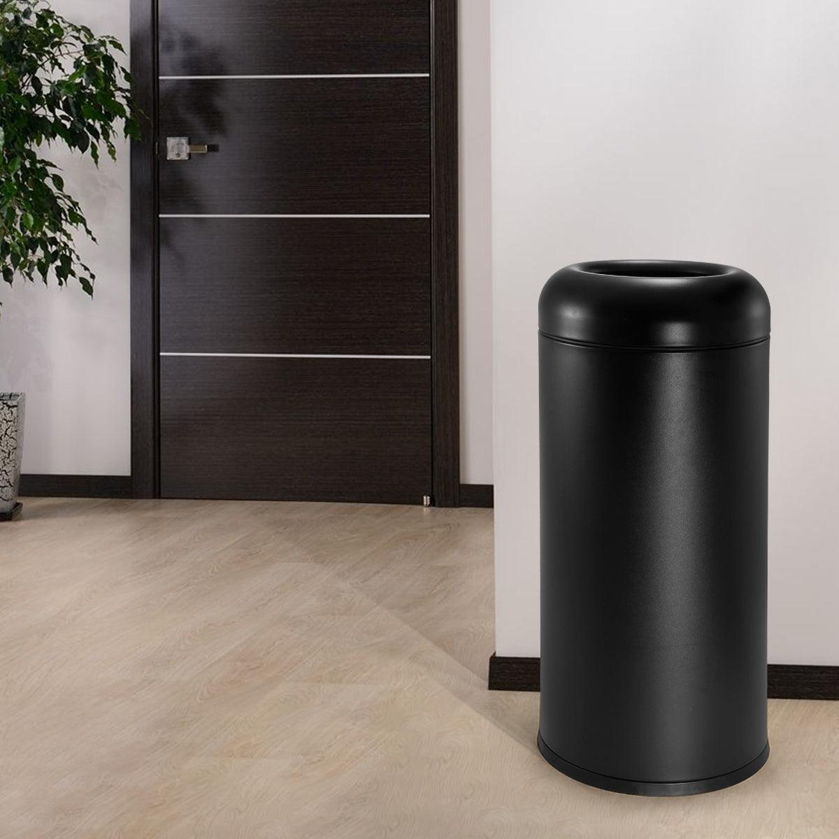 Beamnova 24 Gallon Frosted Black Stainless Steel Trash Can Open Top for Restaurant Bar Counter - Beamnovaus.com