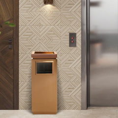 Beamnova 15 Gallon Rose Gold Stainless Steel Trash Can with Ashtray for Elevator Escalator Entrance - Beamnovaus.com