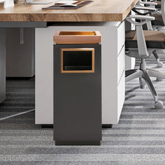 Beamnova 15 Gallon Black with Gold Frame Stainless Steel Office Trash Can with Ashtray - Beamnovaus.com