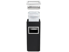 Beamnova 10 Gallon Black with Silver Frame Stainless Steel Trash Can with Ashtray for Couryard Corridor - Beamnovaus.com