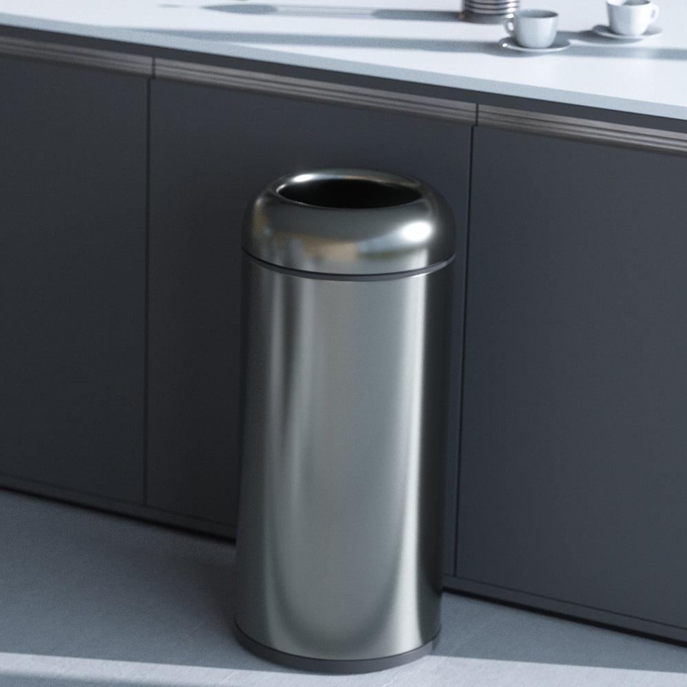 Beamnova 24 Gallon Blackened Stainless Steel Kitchen Trash Can Open Top Commercial Waste Container - Beamnovaus.com