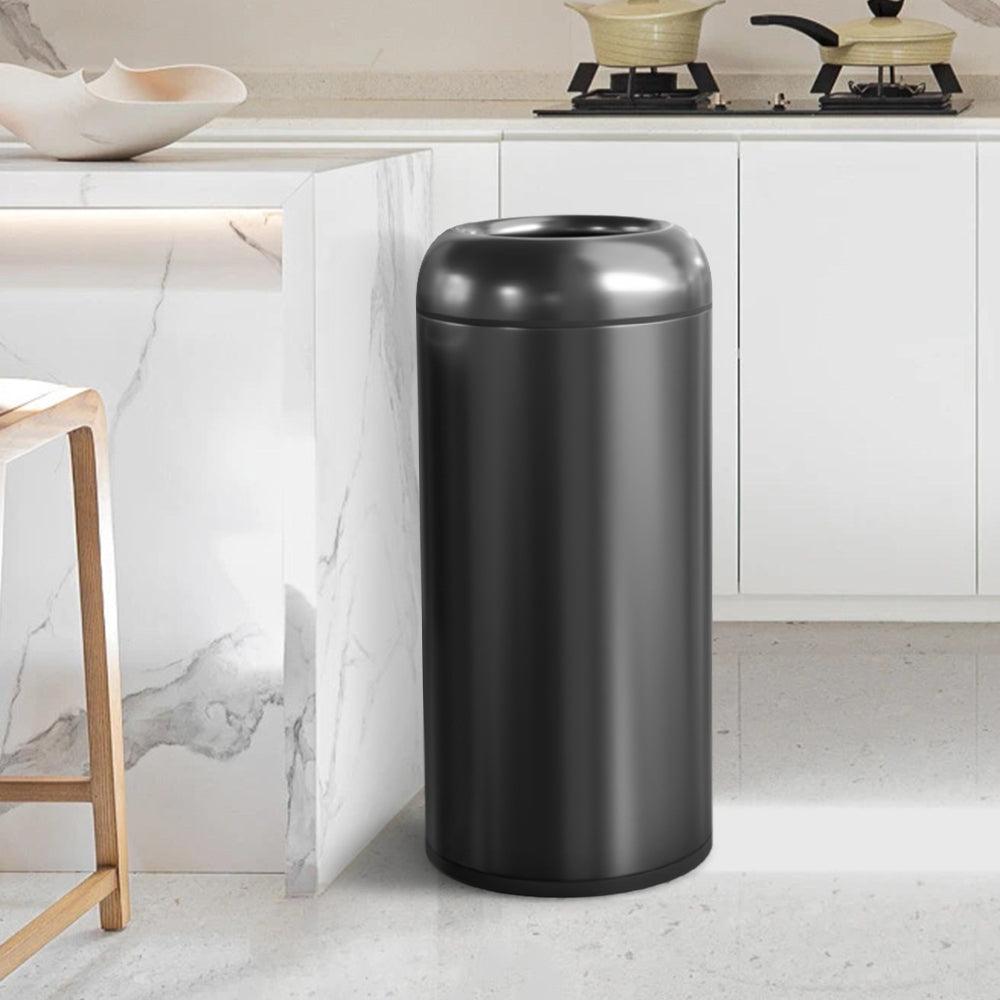Beamnova 90L/24 Gallon Blackened Round Stainless Steel Kitchen Trash Can Open Top - Beamnovaus.com