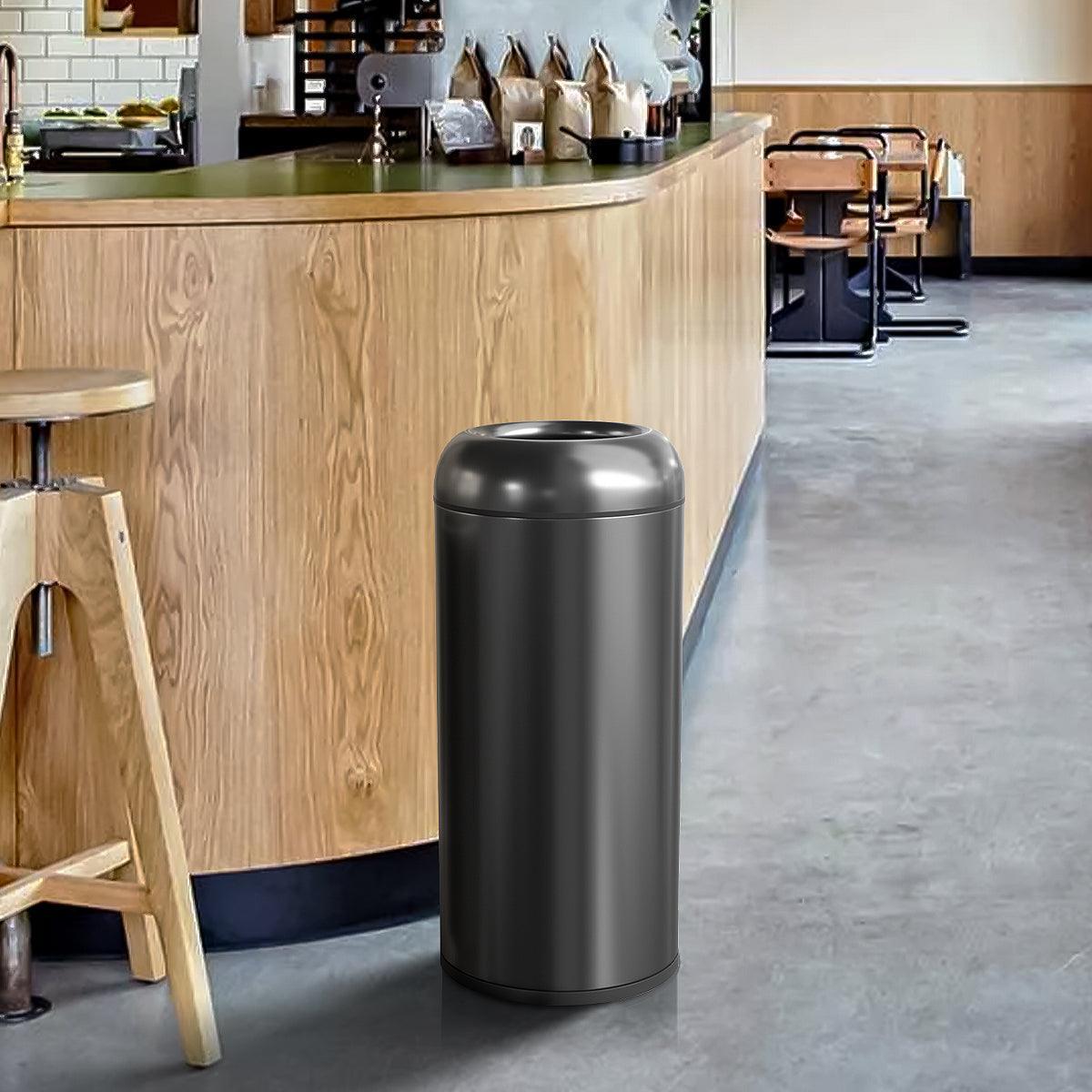Beamnova 24 Gallon Blackened Stainless Steel Kitchen Trash Can Open Top Commercial Waste Container - Beamnovaus.com