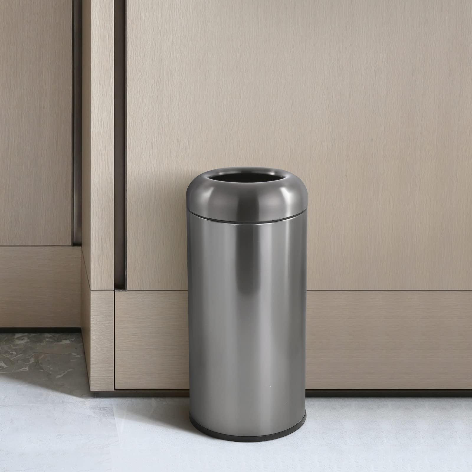 Beamnova 24 Gallon Blackened Stainless Steel Kitchen Trash Can Open Top Commercial Waste Container - Beamnovaus.com