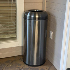 Beamnova 24 Gallon Blackened Stainless Steel Kitchen Trash Can Open Top Commercial Waste Container - Beamnovaus.com