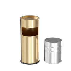 3 Gallon Gold Stainless Steel Trash Can with Ashtray