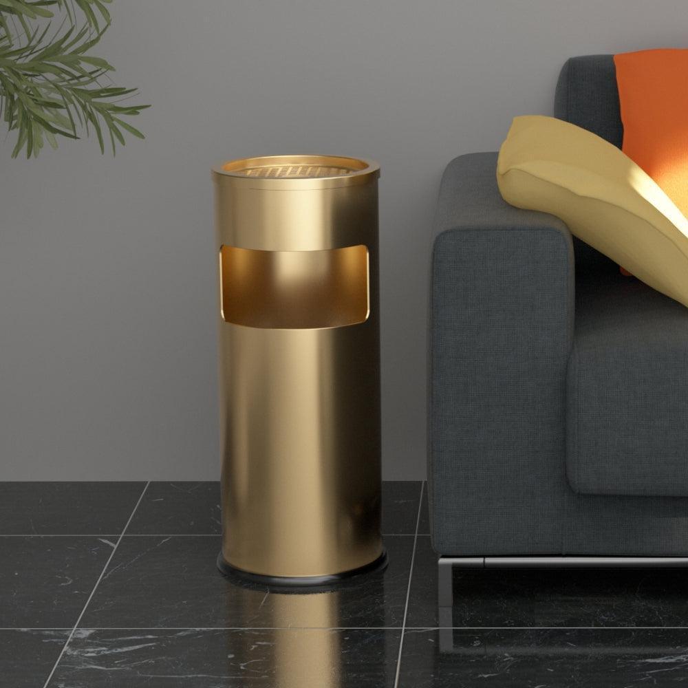 Beamnova 30L/8 Gallon Gold Stainless Steel Trash Can with Ashtray for Couryard Corridor - Beamnovaus.com