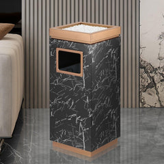 Beamnova 15 Gallon Black Marbling Stainless Steel Commercial Trash Can with Ashtray Large Garbage Enclosure with Lid - Beamnovaus.com