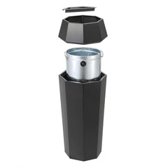 Beamnova 13 Gallon Black Diamond Style Stainless Steel Trash Can with Ashtray for Elevator Escalator Enterance - Beamnovaus.com
