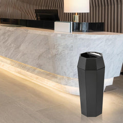 Beamnova 13 Gallon Black Diamond Style Stainless Steel Trash Can with Ashtray for Hotel Lobby - Beamnovaus.com