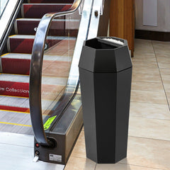 Beamnova 13 Gallon Black Diamond Style Stainless Steel Trash Can with Ashtray for Elevator Escalator Enterance - Beamnovaus.com