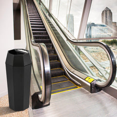Beamnova 13 Gallon Black Diamond Style Stainless Steel Trash Can with Ashtray for Elevator Escalator Enterance - Beamnovaus.com